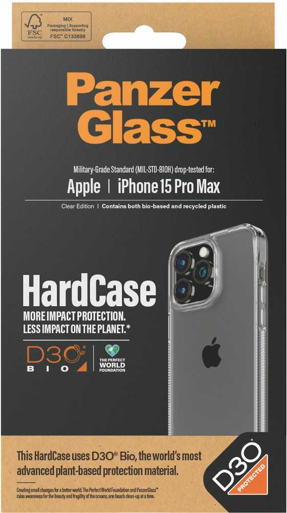 Panzer Glass PanzerGlass D3O ir Military Grade certification Apple iPhone 15 Pro Max - dėklas telefonui skaidrus