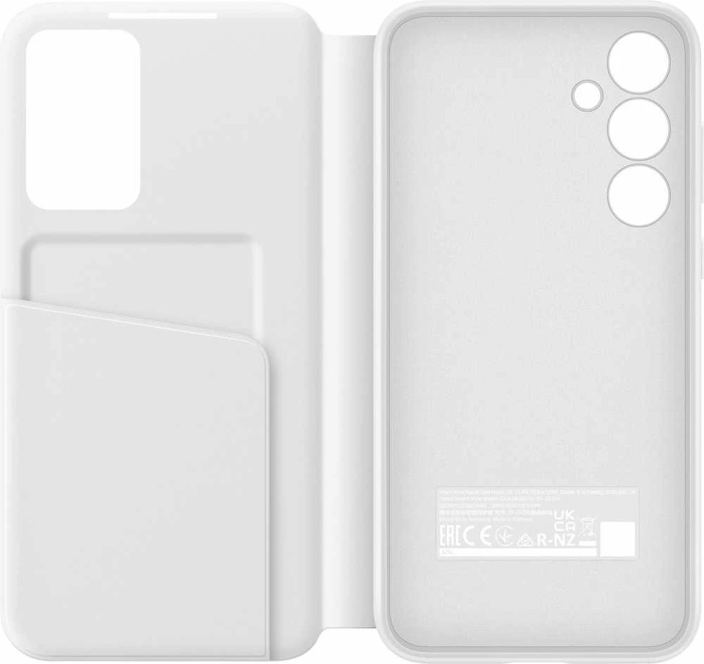 Samsung Galaxy A35 Smart View piniginės dėklas Baltas