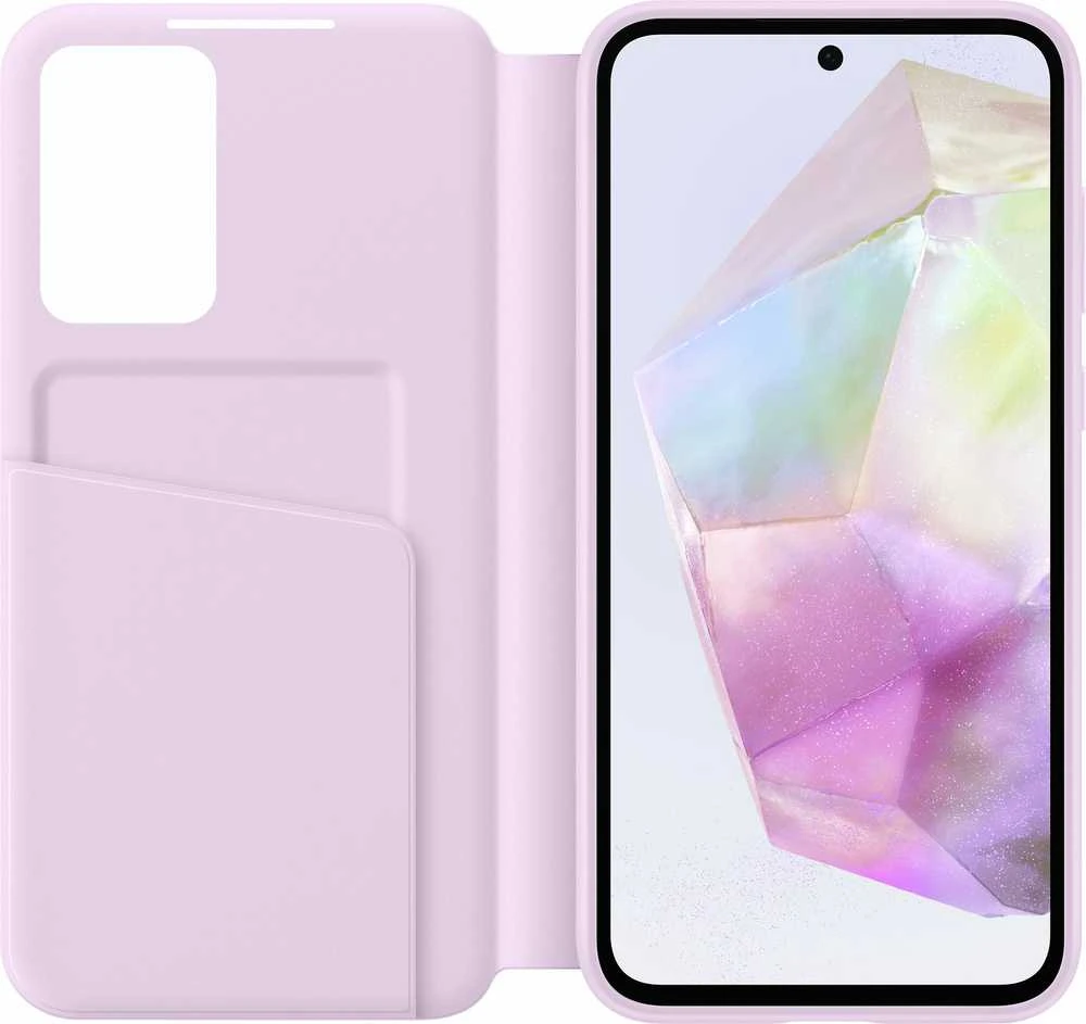 ZA356CVEGWW Smart View piniginės dėklas, skirtas Samsung Galaxy A35 Lavender (Lavender)