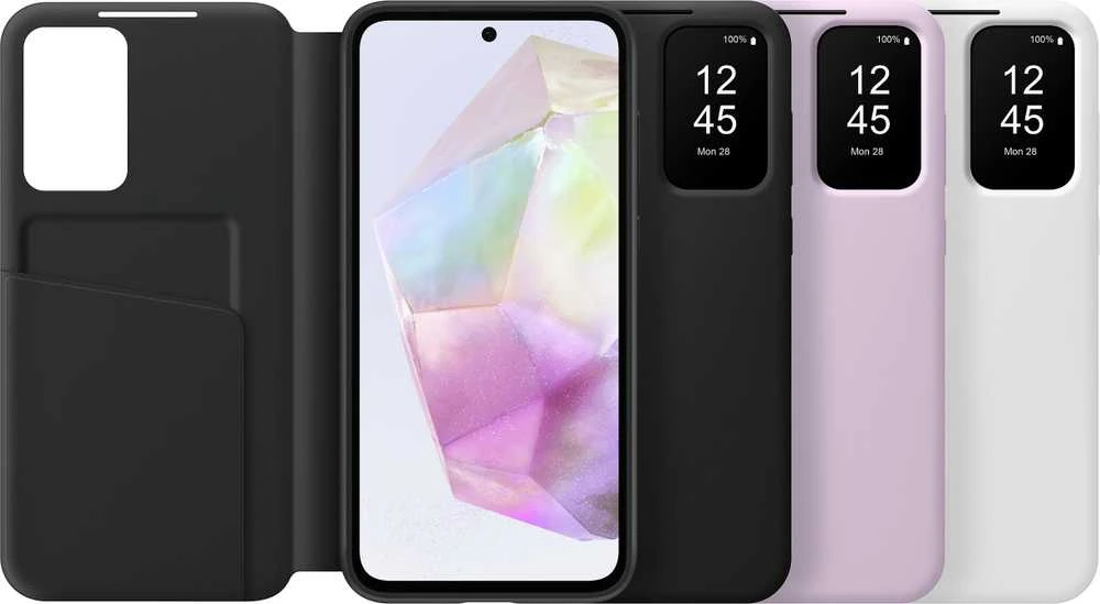 ZA356CVEGWW Smart View piniginės dėklas, skirtas Samsung Galaxy A35 Lavender (Lavender)