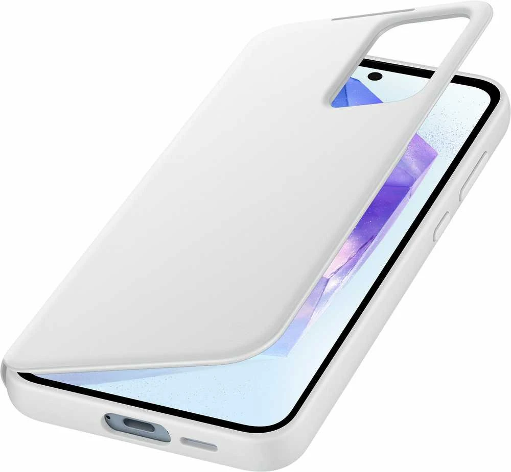ZA556CWEGWW Smart View piniginės dėklas, skirtas Samsung Galaxy A55 Baltas (Baltas)