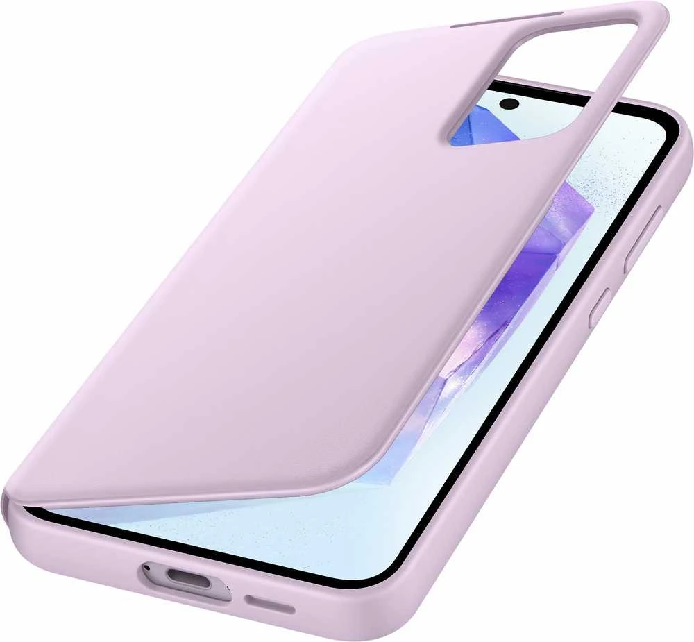 ZA556CVEGWW „Smart View“ piniginės dėklas, skirtas „Samsung Galaxy A55“, levandų spalvos (levandų spalvos)