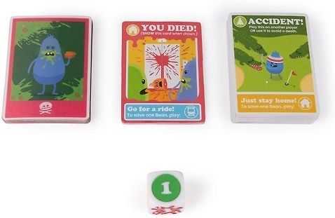 Kortų žaidimas „Spin Master Dumb Ways to Die“.