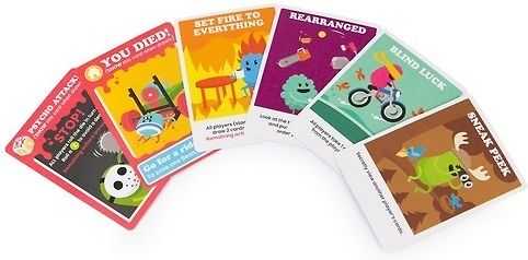 Kortų žaidimas „Spin Master Dumb Ways to Die“.