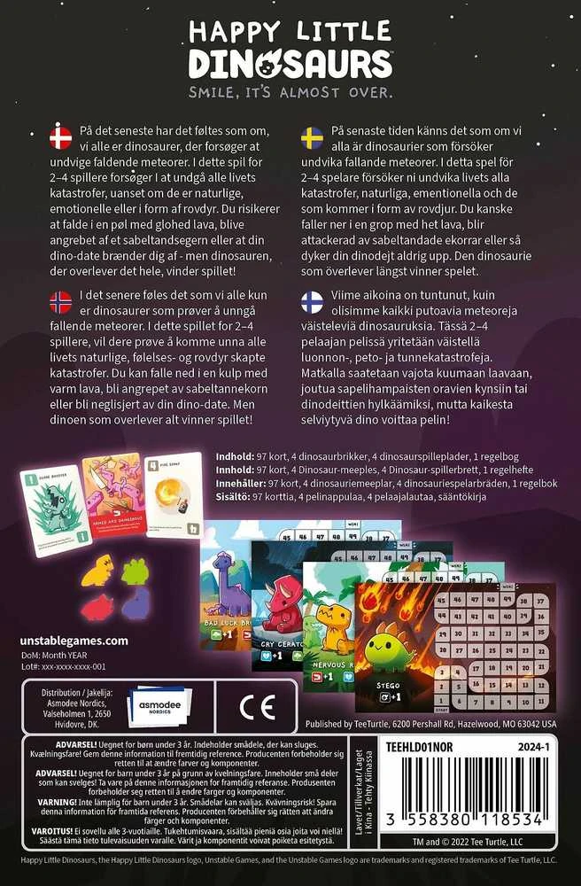 Dėklas Enigma „Happy Little Dinosaurs Nordic“ kortų žaidimas