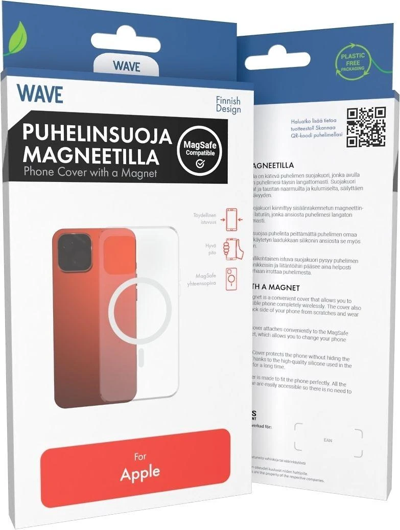 Dėklas Wave MagSafe-yhteensopiva suojakuori, iPhone 12 / 12 Pro, läpinäkyvä