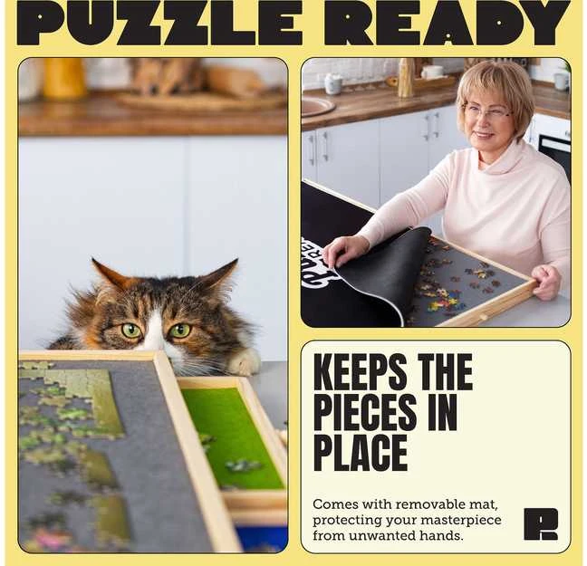 Dėlionė Puzzle Ready - Puinen palapelilauta, 1000 palalle