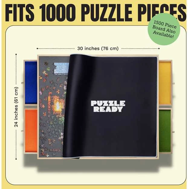 Dėlionė Puzzle Ready - Puinen palapelilauta, 1000 palalle