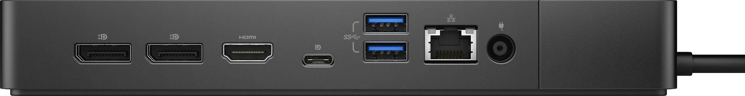 Dell | WD19DCS | Prijungimo stotis | Ethernet LAN (RJ-45) jungtys 1 | DisplayPorts kiekis 2 | USB 3.0 (3.1 Gen 1) Type-C jungtys kiekis 1 | USB 3.0 (3.1 Gen 1) jungtys kiekis 3 | HDMI jungtys kiekis 1