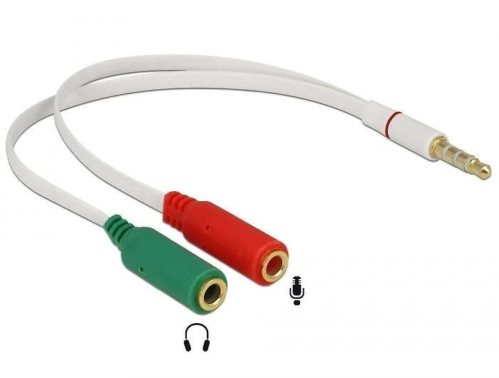 „Delock“ adapterio kabelio lizdo ausinės su 4 kontaktų kištuku > 2 x 3 kontaktų moteriška