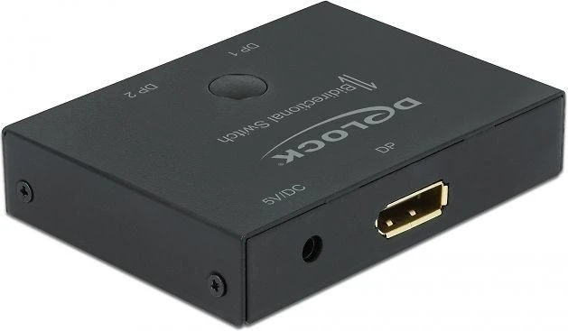 Šakotuvas Delock DisplayPort 2 – 1 dvikryptis jungiklis 8K 30 Hz