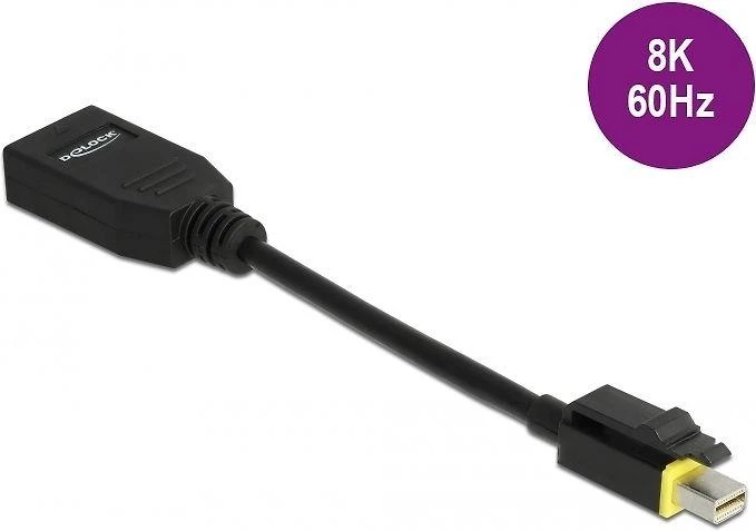 DELOCK Mini DisplayPort 1.4 į DisplayPort adapteris su fiksatoriumi 8K 60 Hz