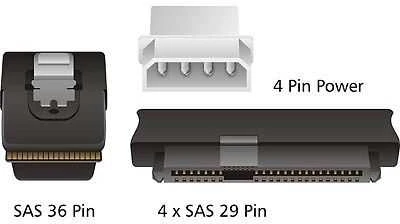 Delock Cable mini SAS SFF-8087 > 4 x SAS SFF-8482 + Galia 50 cm