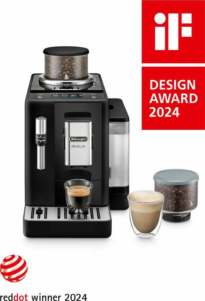 Delonghi Kavos aparatas | EXAM 440.35.B RIVELIA | Slėgis 19 bar | Su pieno plakikliu | Automatinis | 1450 W | Onyx Juodas