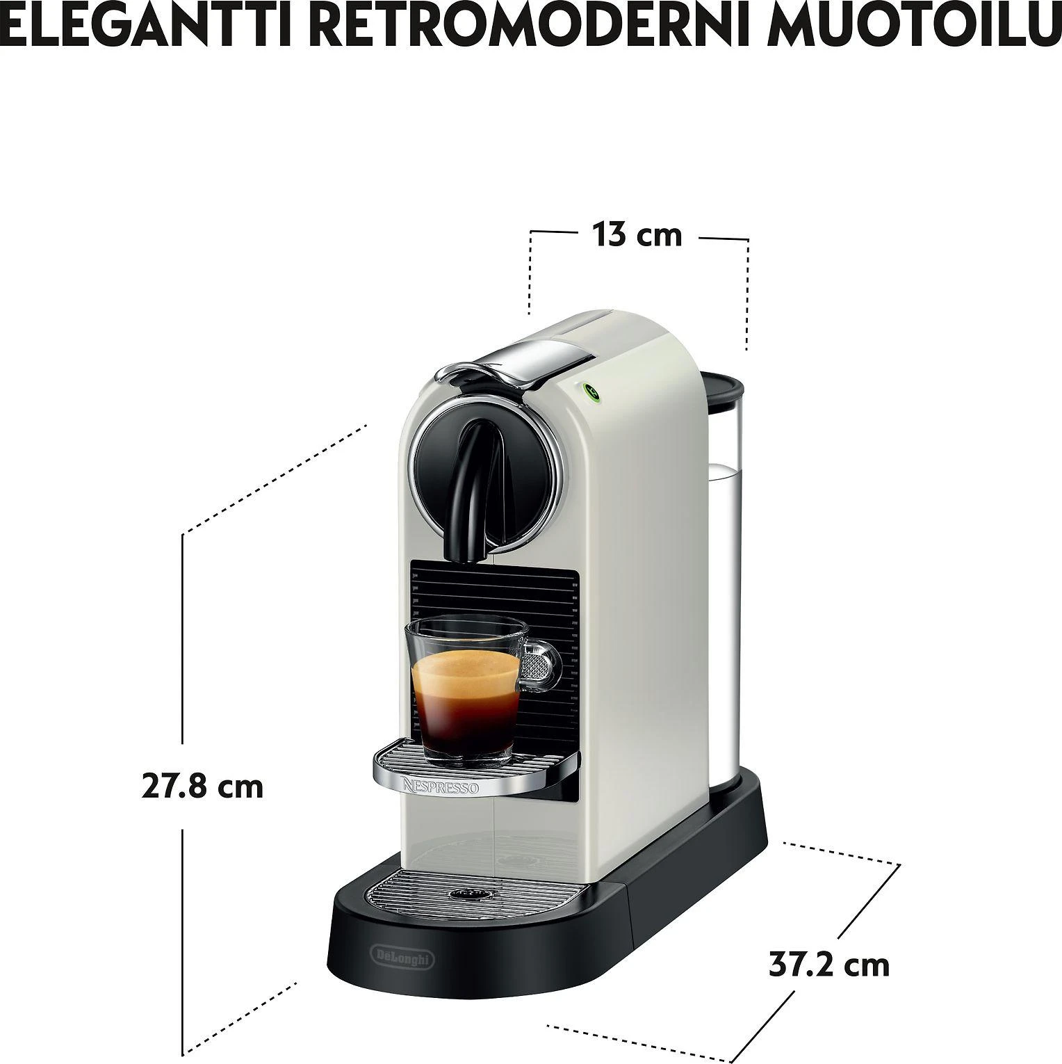Kavos aparatas Delonghi Nespresso EN167.W Slėgis 19 bar, kapsulinis kavos virimo aparatas, 1260 W, Baltas