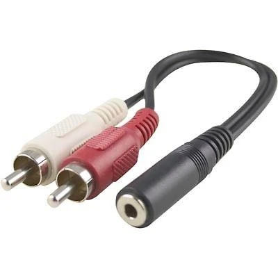 Deltaco garso adapteris 3.5mm moteriškas į 2xRCA vyrišką