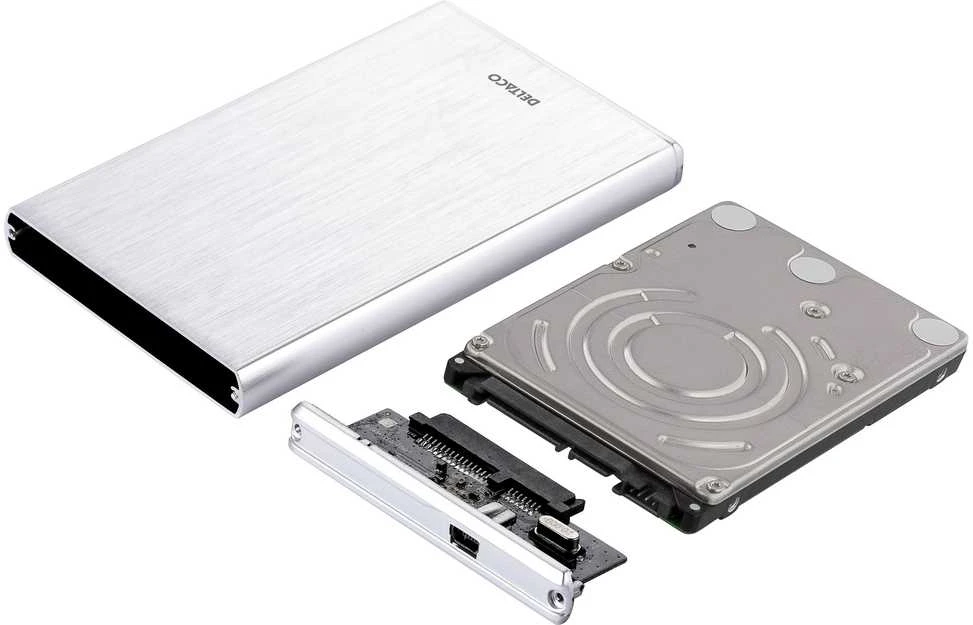 HDD dėžutė 1x2.5, SATA 6Gb / s, USB 3.0, al/plast DELTACO sidabrinė / MAP-GD29U3