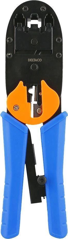 Modulinis įrankis, skirtas 4/6/8-pin, su pjaustytuvu / nuėmikliu, metalo / plastiko DELTACOIMP mėlynos / juodos / oranžinės spalvos / VK-16