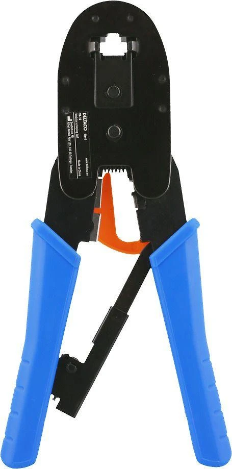 Modulinis įrankis, skirtas 4/6/8-pin, su pjaustytuvu / nuėmikliu, metalo / plastiko DELTACOIMP mėlynos / juodos / oranžinės spalvos / VK-16