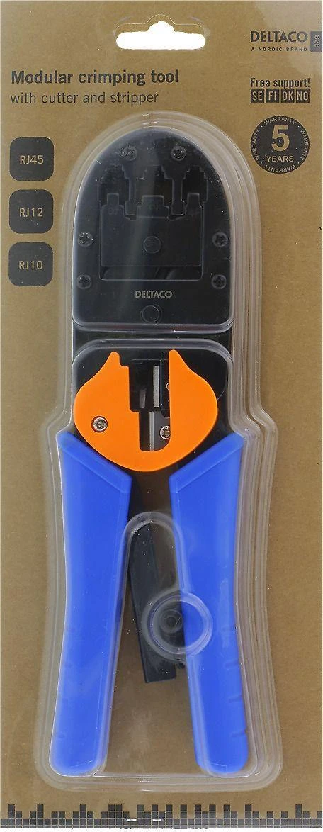 Modulinis įrankis, skirtas 4/6/8-pin, su pjaustytuvu / nuėmikliu, metalo / plastiko DELTACOIMP mėlynos / juodos / oranžinės spalvos / VK-16