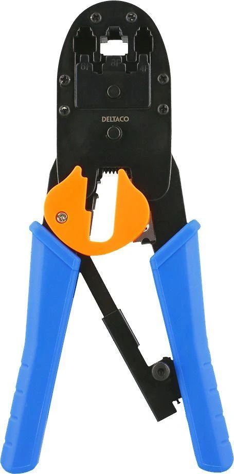 Modulinis įrankis, skirtas 4/6/8-pin, su pjaustytuvu / nuėmikliu, metalo / plastiko DELTACOIMP mėlynos / juodos / oranžinės spalvos / VK-16