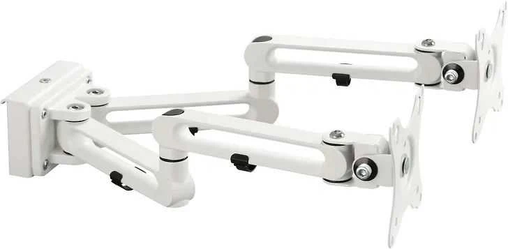 Laikiklis 2 monitoriams DELTACO OFFICE 17-32 ", iki 8kg, baltas / DELO-0158