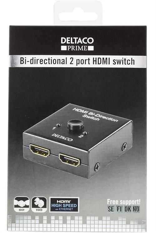 Komutatorius DELTACO, 2 jungčių, juodas / HDMI-7017