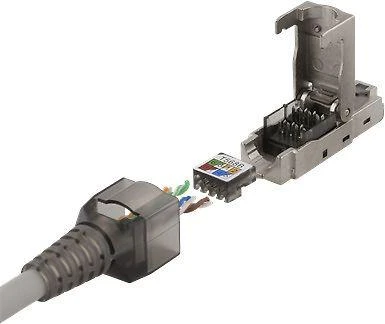 RJ45 kištukas Cat6A, ekranuotas, be įrankių, metalinis DELTACO / MD-106
