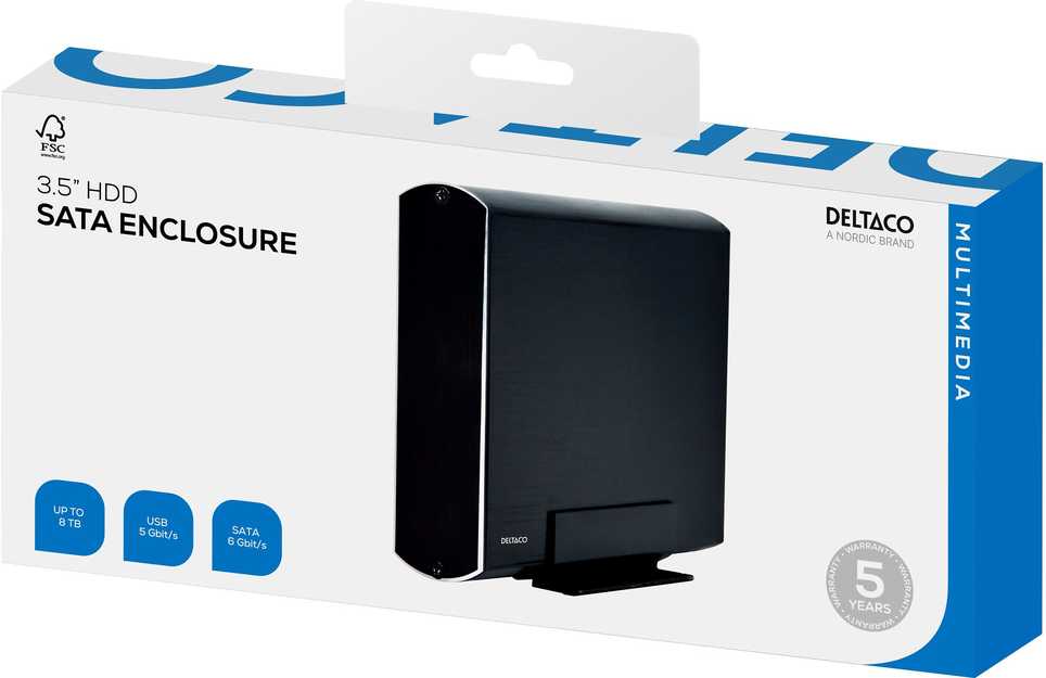 HDD dėžutė DELTACO SATA 3.5" USB 3.0, juoda / MAP-GD34U3