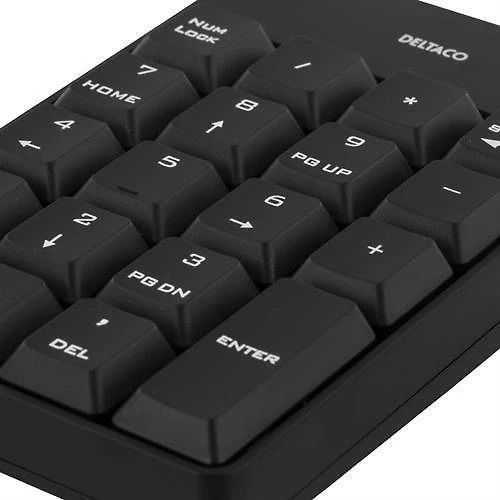 Klaviatūra DELTACO USB bevielė, skaičių, juoda / TB-144