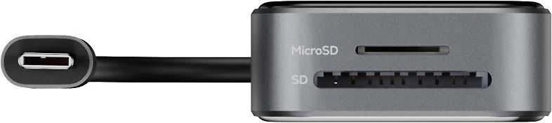 Skaidri USB-C prijungimo stotelė DELTACO 3xUSB-A / SD ir Micro SD / RJ45 / 2x HDMI / 3,5 mm / USBC-HDMI30 / 1902564