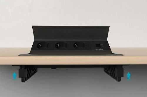 Stalinis atverčiamas maitinimo lizdas DELTACO OFFICE, 3 lizdai, 1x21W A+C USB, GST18 kabelio jungtis / GT-1400 / 1902250