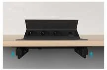 Stalinis atverčiamas maitinimo lizdas DELTACO OFFICE, 3 lizdai, 1x21W A+C USB, GST18 kabelio jungtis / GT-1400 / 1902250