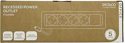 Įleidžiama maitinimo lizdo dėžutė DELTACO OFFICE, 4 lizdai, GST18 cable in, GST18 end cap out / GT-1304 / 1902249