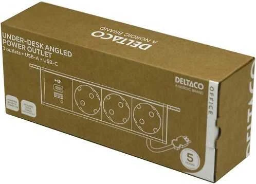 Maitinimo lizdas DELTACO OFFICE, 3 lizdai, 1x21W A+C USB krovimas, GST18 kabelio jungtis / GT-1103 / 1902244