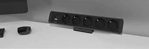 Stalinis maitinimo lizdas DELTACO OFFICE, 5 lizdai, 1x21W A+C USB krovimas, GST18 kabelio jungtis / GT-1005 / 1902242
