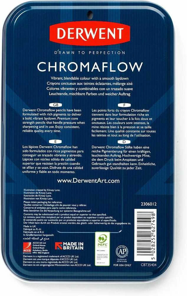 Derwent Chromaflow 36 metalinių pieštukų pakuotė
