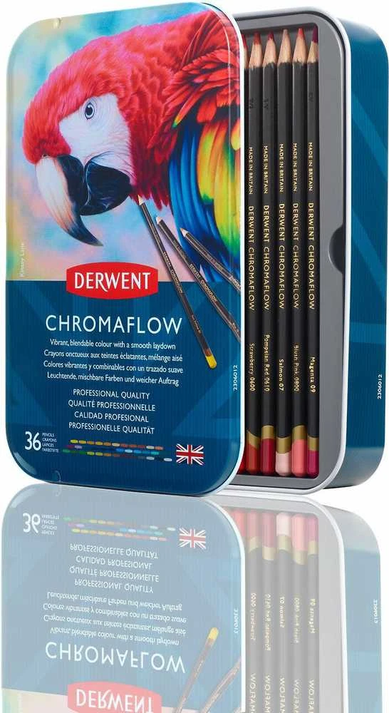 Derwent Chromaflow 36 metalinių pieštukų pakuotė
