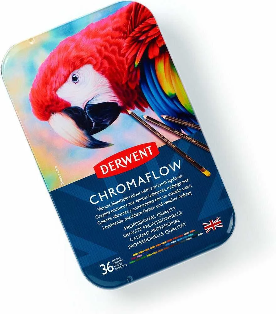 Derwent Chromaflow 36 metalinių pieštukų pakuotė