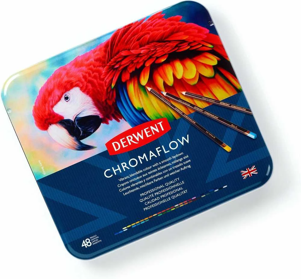 Derwent Chromaflow 48 metalinių pieštukų pakuotė
