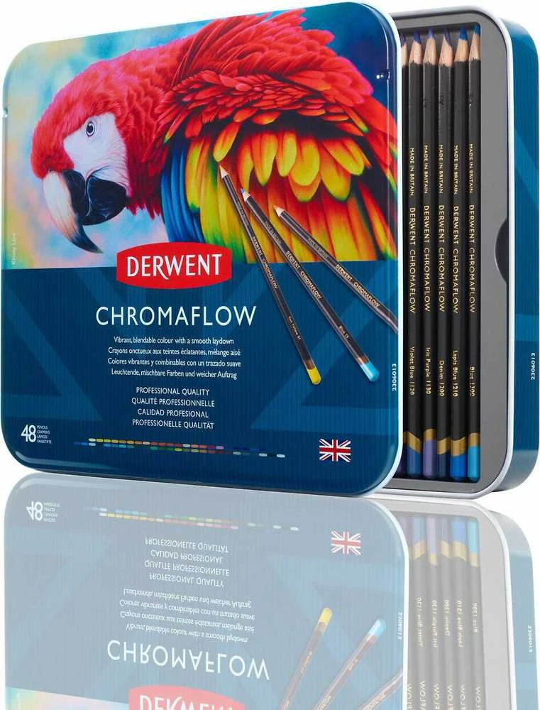 Derwent Chromaflow 48 metalinių pieštukų pakuotė