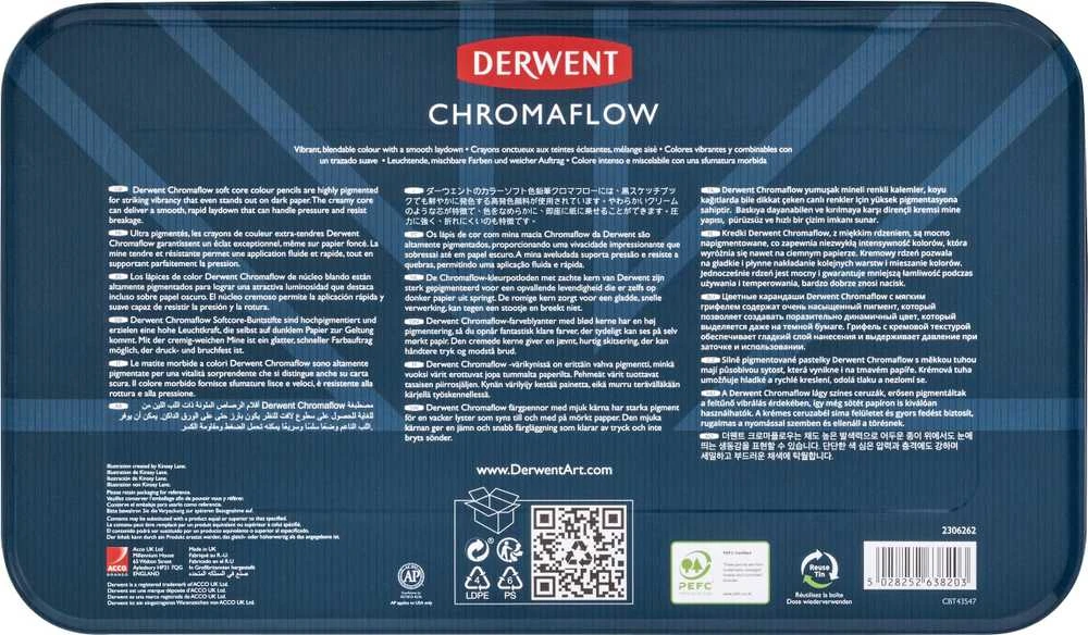 Derwent Derwent Chromaflow spalvoti pieštukai, 100 vnt