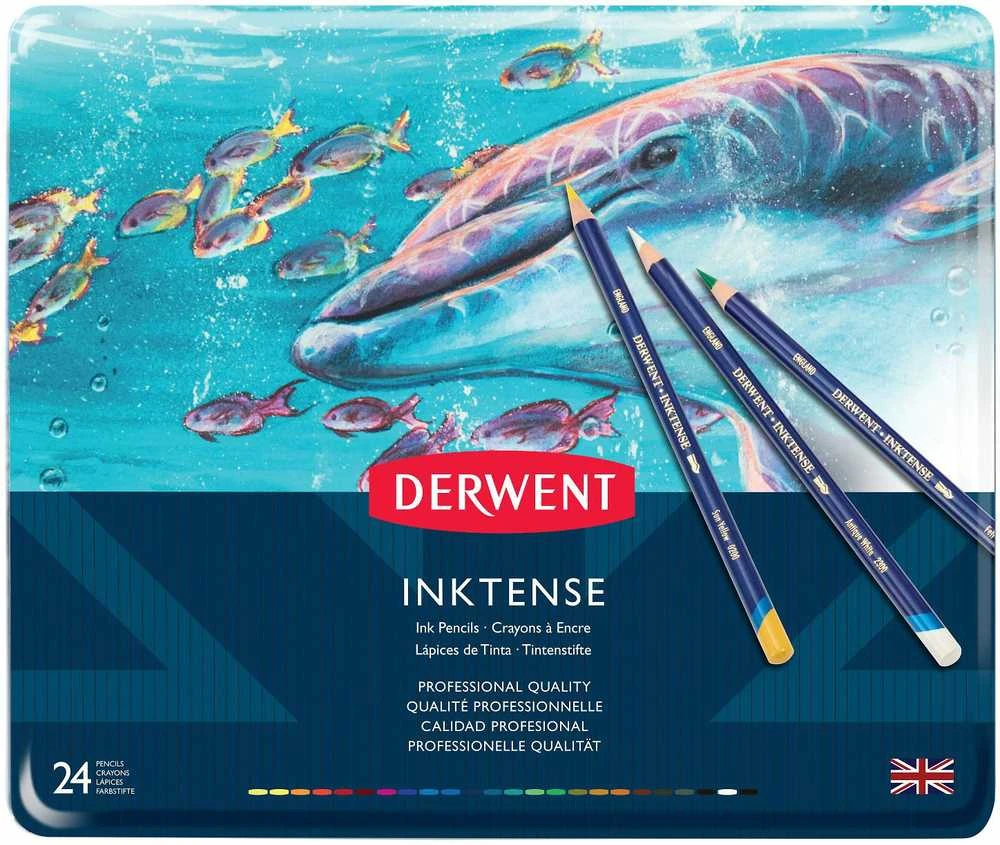 Derwent Inktense rašalinių rašiklių asortimentas, 24 rašikliai