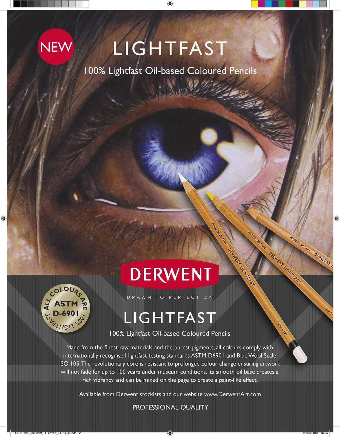 Derwent Lightfast kreidelių asortimentas 72 vnt