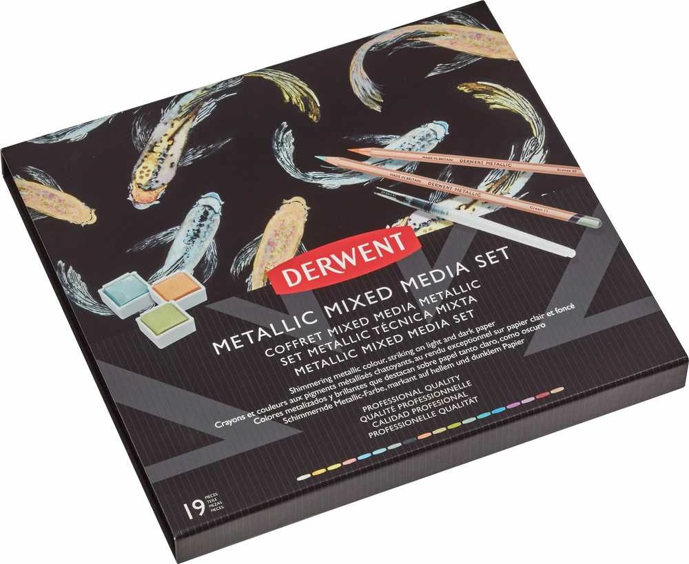Derwent Metallic Mixed Media Set rinkinio dėžutė