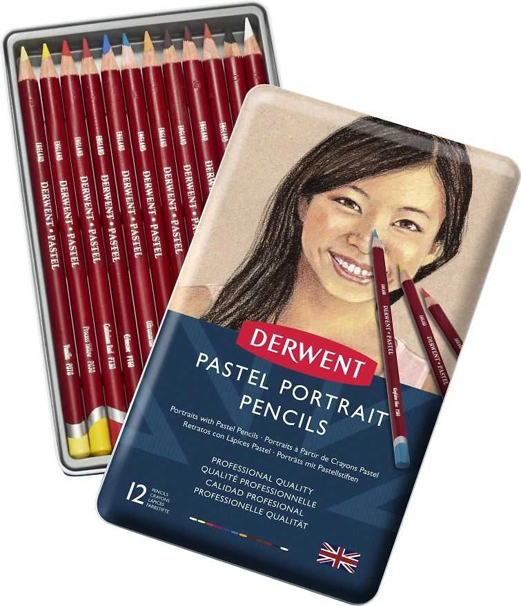 Derwent Pastel Portrait Pieštukas -pastellikynälajitelma, 12-osainen