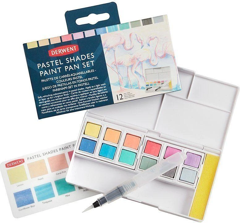 Derwent pastelinių dažų rinkinys su teptuku