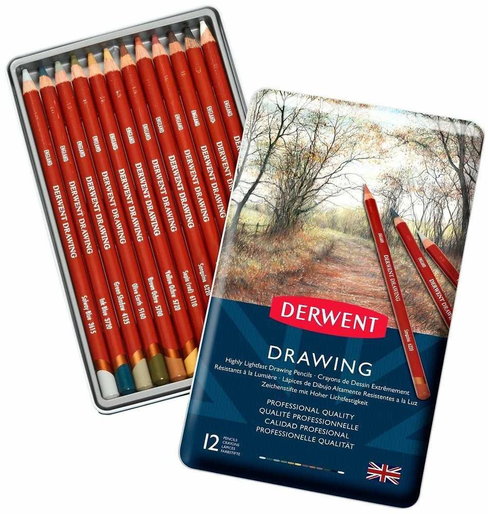 Derwent piešinių asortimentas, 12 rašiklių