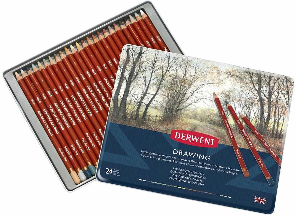 Derwent piešinių asortimentas, 24 rašikliai