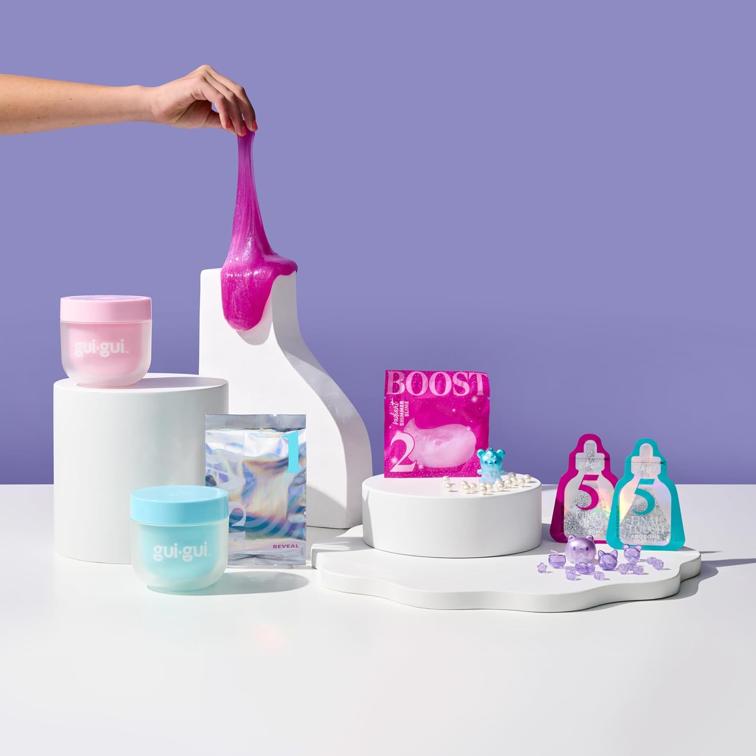 Gui Gui Kūrybinis gleivių rinkinys DELUXE Shimmer Slime, 2vnt aprašymas - Prekės nuotrauka